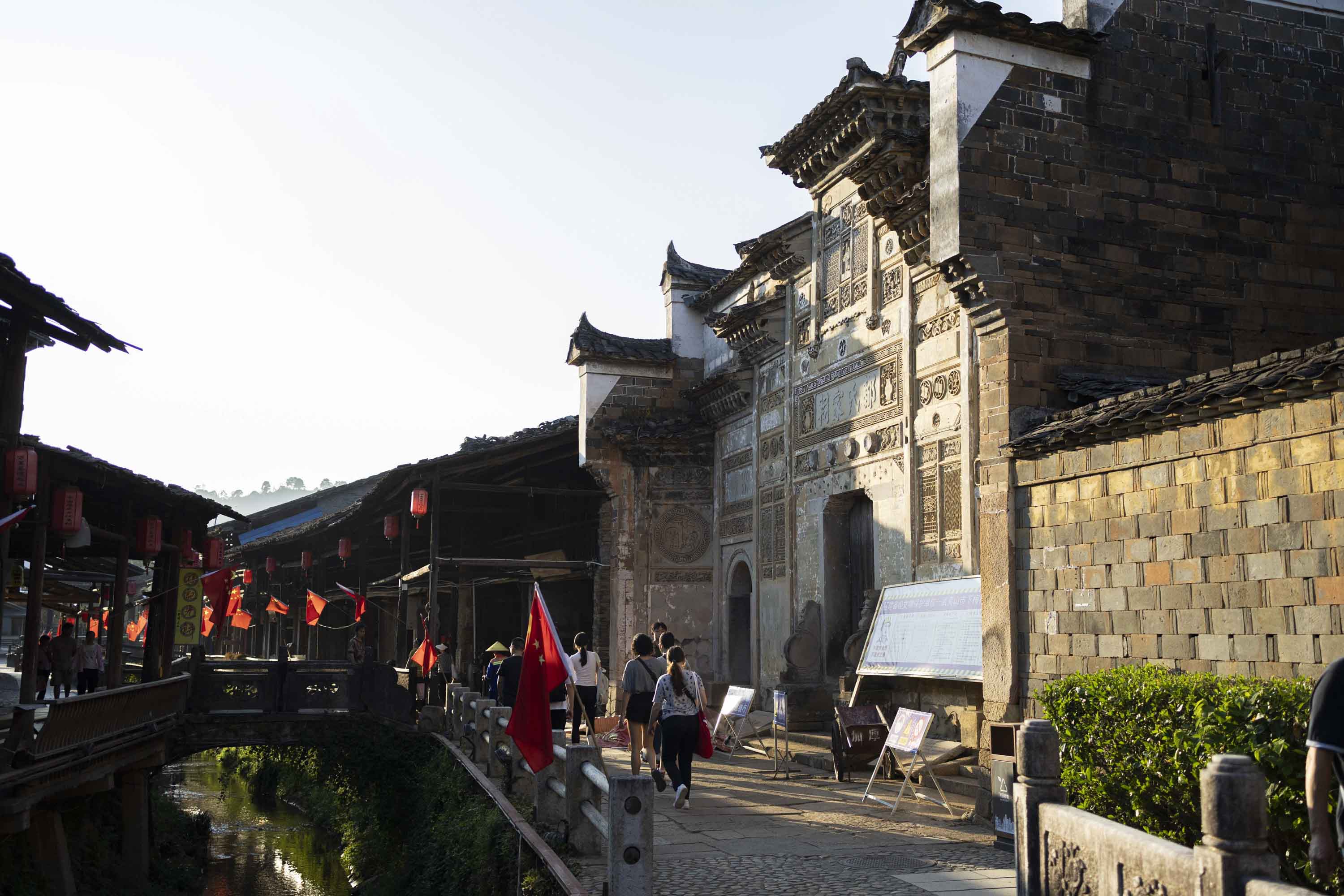 Ancient Minnan architecture and traditional Chinese streetscape in Fujian, during a hyt Min Yue guided tea cultural tour.